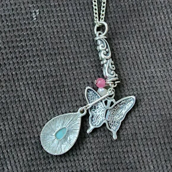 Vintage Aztec Bohemian Medallion Butterfly Necklace - Picture 14 of 15